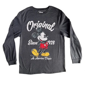 Disney Gray Long Sleeve Tee with Mickey Mouse